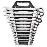 72-Tooth 12 Point Reversible Ratcheting SAE Wrench Set, Combination, 13 Pieces, Imperial Planification Entrepots Molloy