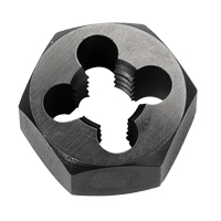 Hex Rethreading Die Nut, 1"/1-1/4" Dia., 1/4"-18 Thread, Carbon Steel/Chromium Steel Planification Entrepots Molloy