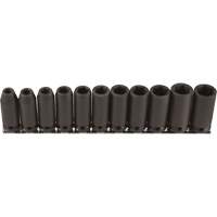 Long Socket Set, 11 Pcs, Impact, 3/8" Drive Size, Deep Planification Entrepots Molloy
