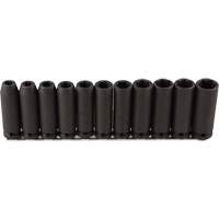 Long Socket Set, 11 Pcs, Impact, 1/2" Drive Size, Deep Planification Entrepots Molloy
