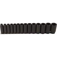 Long Socket Set, 14 Pcs, Impact, 1/2" Drive Size, Deep Planification Entrepots Molloy
