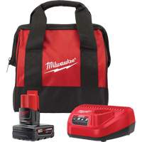M12 Battery Pack & Charger Starter Kit, Lithium-Ion, 12 V, 4 A Planification Entrepots Molloy