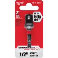 Shockwave Impact Socket Adapter, 1/4" Drive Size, 1/2" Male Size, Ball, 2" L Planification Entrepots Molloy