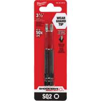 Embout de tournevis Shockwave Impact Duty, Carr&eacute;e, Embout #2, Prise 1/4", Longueur 3-1/2" Planification Entrepots Molloy