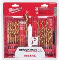 Shockwave Red Helix Metric Drill Bit Set, 25 Pieces, Titanium Planification Entrepots Molloy