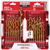 Shockwave Red Helix Drill Bit Set, 29 Pieces, Titanium Planification Entrepots Molloy