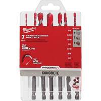 Large Shockwave Hammer Drill Bit Kit, 7 Pieces, Carbide Planification Entrepots Molloy
