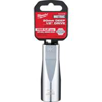 Metric Socket with Four Flat Sides, 20 mm, 1/2" Drive, 6 Points, Deep Planification Entrepots Molloy