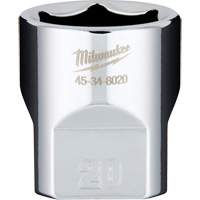 Metric Socket with Four Flat Sides, 20 mm, 3/8" Drive, 6 Points Planification Entrepots Molloy