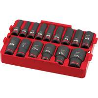 Jeu de douilles SAE Shockwave Impact Duty Packout, 15 Mcx, Chocs, Prise de 1/2", Profond Planification Entrepots Molloy