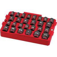 Jeu de douilles profondes 3/8" Shockwave Impact Duty Packout, 27 Mcx, Chocs, Prise de 1/2" Planification Entrepots Molloy