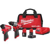 Ensemble tournevis-perceuse 1/2" M12 Fuel & tournevis hexagonal &agrave; percussion 1/4", Lithium-ion, 12 V Planification Entrepots Molloy