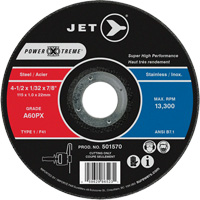 Meule &agrave; tronçonner Power-Xtreme A60PX, 4-1/2" x 1/32", Arbre de 7/8", Type 1, 13 300 Tr/min Planification Entrepots Molloy