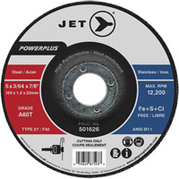 Meule &agrave; tronçonner PowerPlus A60T, 5" x 3/64", Arbre de 7/8", Type 27, 12 200 Tr/min Planification Entrepots Molloy