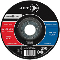 Meule &agrave; tronçonner Power-Xtreme A60PX, 4-1/2" x 3/64", Arbre de 7/8", Type 27, 13 300 Tr/min Planification Entrepots Molloy