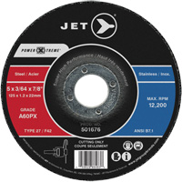 Meule &agrave; tronçonner Power-Xtreme A60PX, 5" x 3/64", Arbre de 7/8", Type 27, 12 200 Tr/min Planification Entrepots Molloy