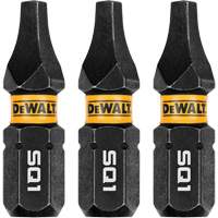 3-Piece FLEXTORQ&reg; Impact Screwdriving Bits, Square, #1, 1/4" Drive Planification Entrepots Molloy