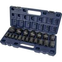 SAE Socket Set, 19 Pcs, Impact, 1/2" Drive Size Planification Entrepots Molloy