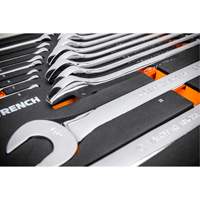 12-Point Long Pattern Combination Metric Wrench Set in Foam Storage Tray, Open-Ended, 24 Pieces, Metric Planification Entrepots Molloy