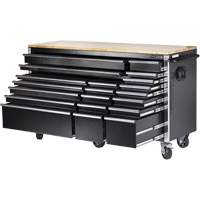 HDRC7220 HD Series Roller Cabinet, 20 Drawers, 72" W x 24" D x 42-3/10" H, Black Planification Entrepots Molloy