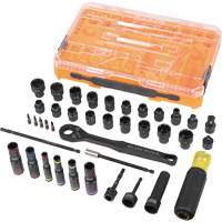 Jeu complet de douilles &agrave; chocs ouvertes & basculantes KNECT, 39 Mcx, Chocs Planification Entrepots Molloy