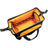 Professional 20" Tool Bag, Nylon, 33 Pockets, Black/Orange Planification Entrepots Molloy