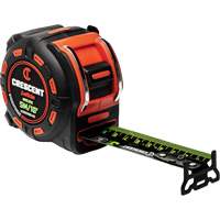 Shockforce NITE EYE Tape Measure, 1-1/4" x 16'/5 m, Metric/SAE Graduations Planification Entrepots Molloy