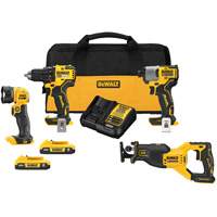Ensemble de quatre outils combin&eacute;s sans fil et sans balai XR, Lithium-ion, 20 V Planification Entrepots Molloy