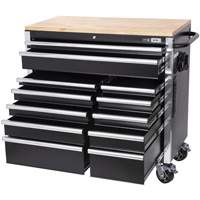 HDRC4112 HD Series Roller Cabinet, 12 Drawers, 41" W x 21" D x 40-3/10" H, Black Planification Entrepots Molloy