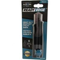 Couteau r&eacute;tractable de 25 mm, Acier inoxydable, Robuste, Prise en Caoutchouc Planification Entrepots Molloy