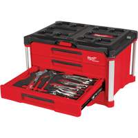 64-Piece Hand Tool Set with PACKOUT 4 Drawer Tool Box, 16-3/10" x 22-1/5" x 14-3/10", Black/Red Planification Entrepots Molloy