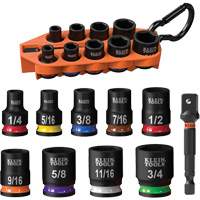 Grab-And-Go Impact Socket Set, SAE, 10 Pcs, Impact, 3/8" Drive Size Planification Entrepots Molloy