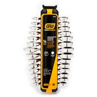 72-Tooth 12 Point Stubby Wrench Set, Ratcheting Combination, 14 Pieces, Imperial and Metric Planification Entrepots Molloy