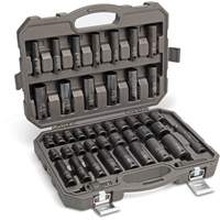 6 Point SAE/Metric Socket Set, 44 Pcs, Impact, 1/2" Drive Size, Deep Planification Entrepots Molloy