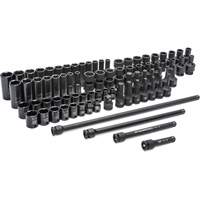 6 Point SAE/Metric Master Socket Set, 80 Pcs, Impact, 3/8" Drive Size, Deep Planification Entrepots Molloy