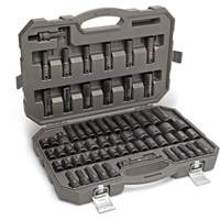 6 Point SAE/Metric Master Socket Set, 80 Pcs, Impact, 3/8" Drive Size, Deep Planification Entrepots Molloy