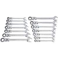 72-Tooth 12 Point Wrench Set, Flex Head/Ratcheting Combination, 14 Pieces, Imperial and Metric Planification Entrepots Molloy