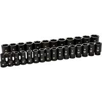 6 Point Metric Socket Set, 28 Pcs, Impact, 3/4" Drive Size, Deep Planification Entrepots Molloy