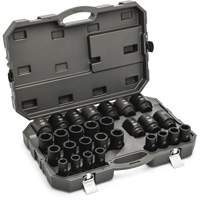 6 Point Metric Socket Set, 28 Pcs, Impact, 3/4" Drive Size, Deep Planification Entrepots Molloy