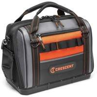 17" Tradesman Closed Top Tool Bag, Polyester, 3 Pockets, Black/Grey/Orange Planification Entrepots Molloy