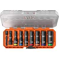 KNECT Drive Socket Set, 9 Pcs, Impact, 3/8" Drive Size, Deep Planification Entrepots Molloy