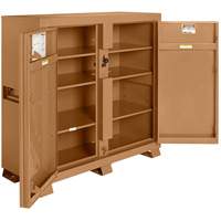 Model 109 Jobsite Cabinet with Padlock, Steel, 47.5 Cubic Feet, Tan Planification Entrepots Molloy
