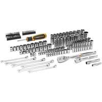 Jeu d'outils manuels pour m&eacute;canicien 90T SAE/m&eacute;trique avec prises 1/4" & 3/8" Planification Entrepots Molloy