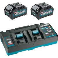 XGT Dual Port Rapid Charger Starter Kit with (2) 4 Ah Batteries, 40 V, Lithium-Ion Planification Entrepots Molloy