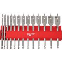Flat Boring Bit Set, 13 Pieces, High Carbon Steel Planification Entrepots Molloy