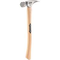 Titanium Milled Face Hammer with Curved Hickory Handle, 14 oz., Wood Handle, 18" L Planification Entrepots Molloy