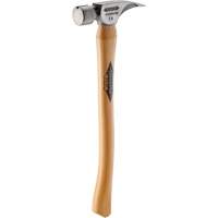 Titanium Smooth Face Hammer with Curved Hickory Handle, 14 oz., Wood Handle, 18" L Planification Entrepots Molloy