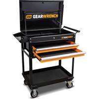 Chariot utilitaire, 2 tiroirs, 32-1/2" la x 42" h, Noir/Orange Planification Entrepots Molloy