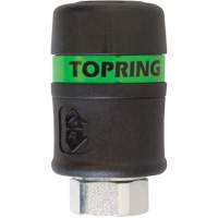 TOPQUIK Ultraflo 7.8 mm Quick Coupler, Polyester Composite, 3/8", Female NPT, 174 PSI Planification Entrepots Molloy