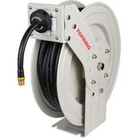 MAXREEL Single-Arm Automatic Rewind L Hose Reel with Rubber Hose, Air, 3/8" x 50', Single Hose, 250 PSI Planification Entrepots Molloy